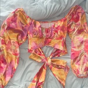 Vibrant Pink and Orange Women's Top